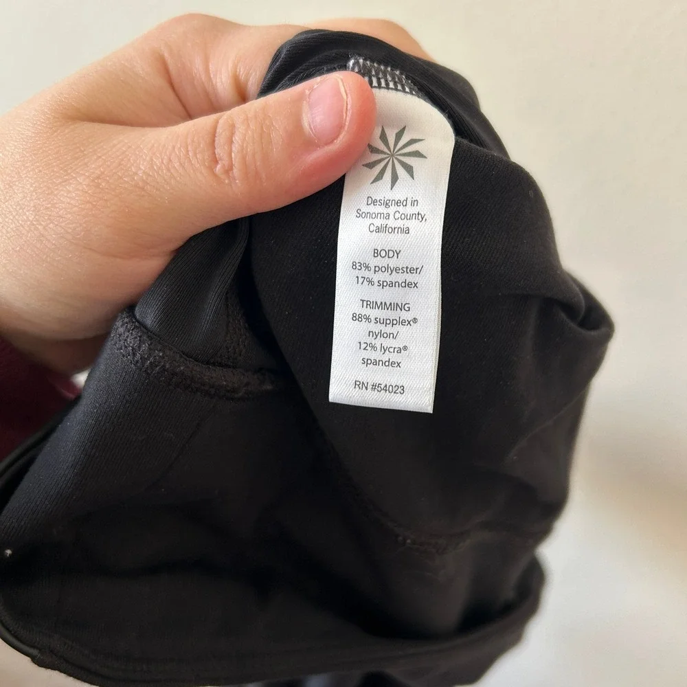 Athleta Black Faux Leather Panel Leggings Athletic Pants‎ Women Size M